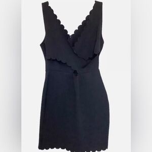 Top Shop black mini body con cutout scalloped dress.